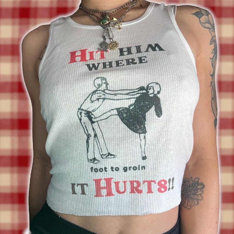 Tank Top Ribbed - Self Defense Vintage Inspired Ribbed Tank