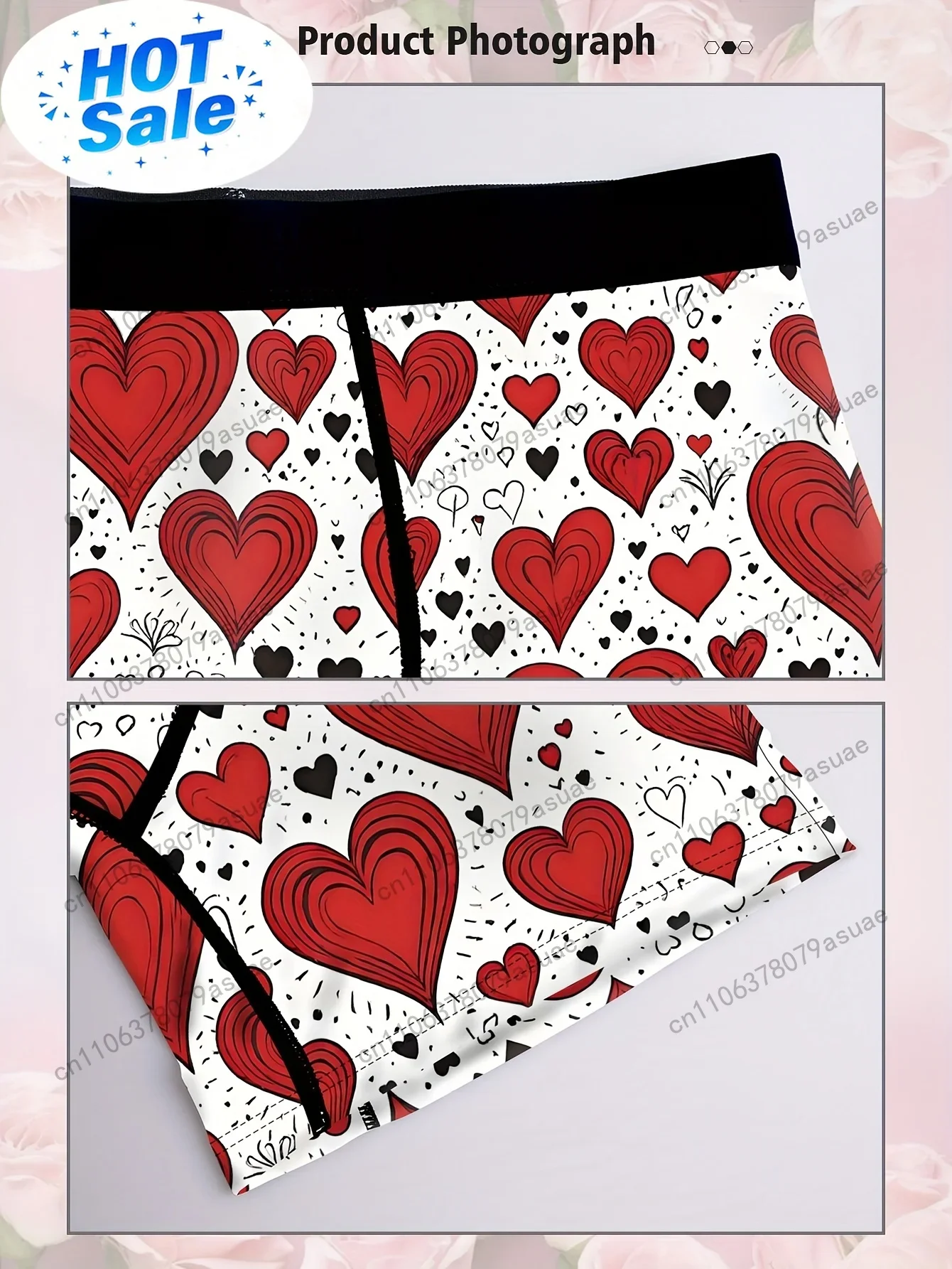 1pc Men'S Heart Print Boxer Br - đánh giá và giá Quick Dry Underwear